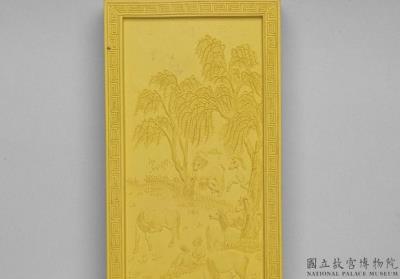 图片[2]-Yellow inkstick from a set of imperially commissioned “Collective Celebrations of a Myriad Springs”, Qing dynasty, Jiaqing reign (1796-1820)-China Archive